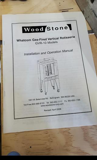 Never Used     WOOD STONE Natural Gas VERTICAL ROTISSERIE WS-GVR-10-NG